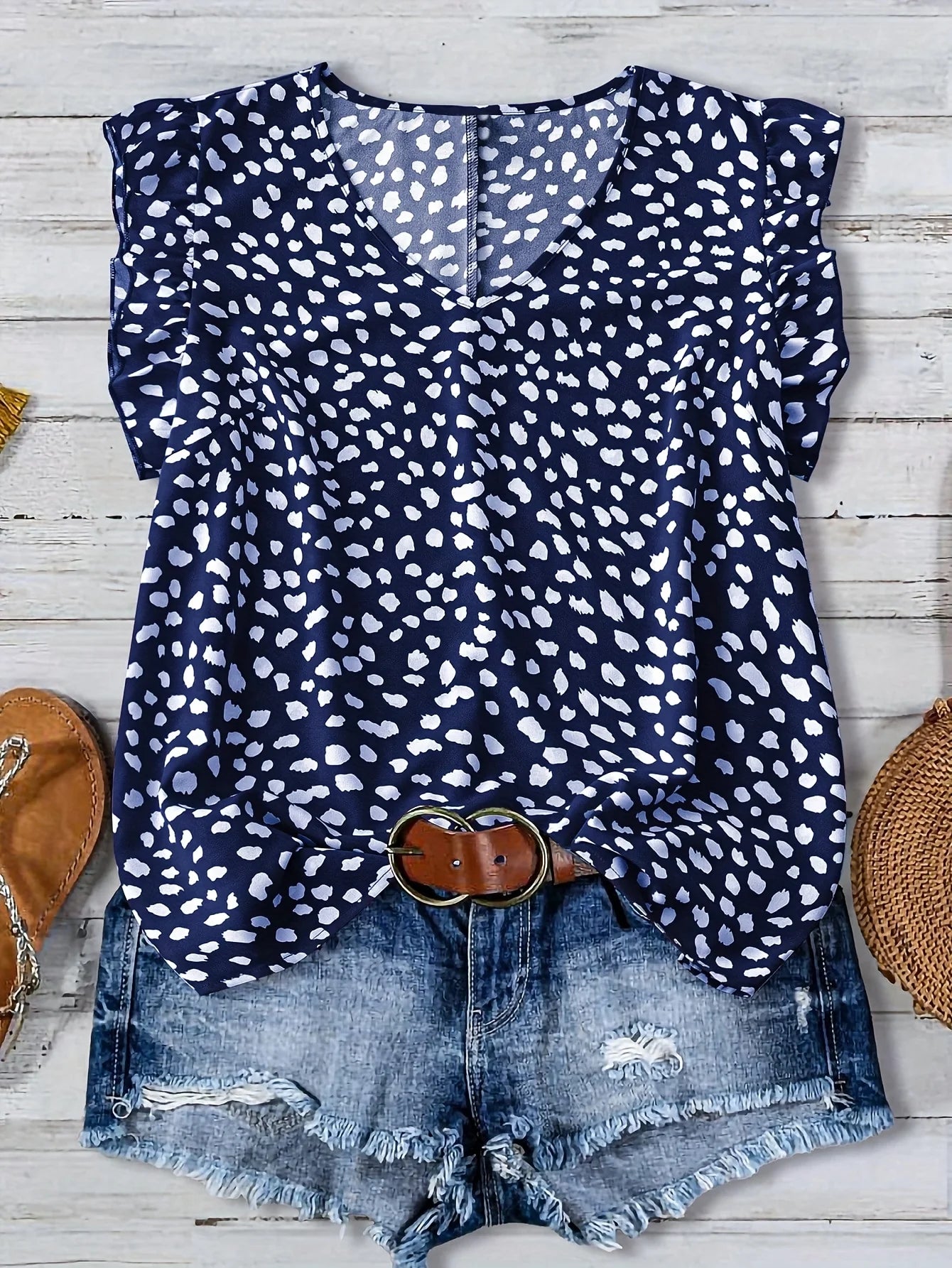 Summer Large Size Ladies Floral Print Loose Round Neck Sleeveless Top for Holiday Outings
