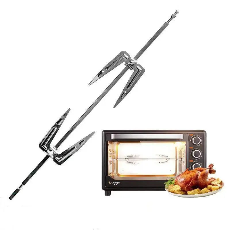 Stainless Steel Rotation Air Fryer Fork Roast Chicken Skewer Fish Meat Grilled Rack Roaster Forks BBQ Tools Oven Accessories