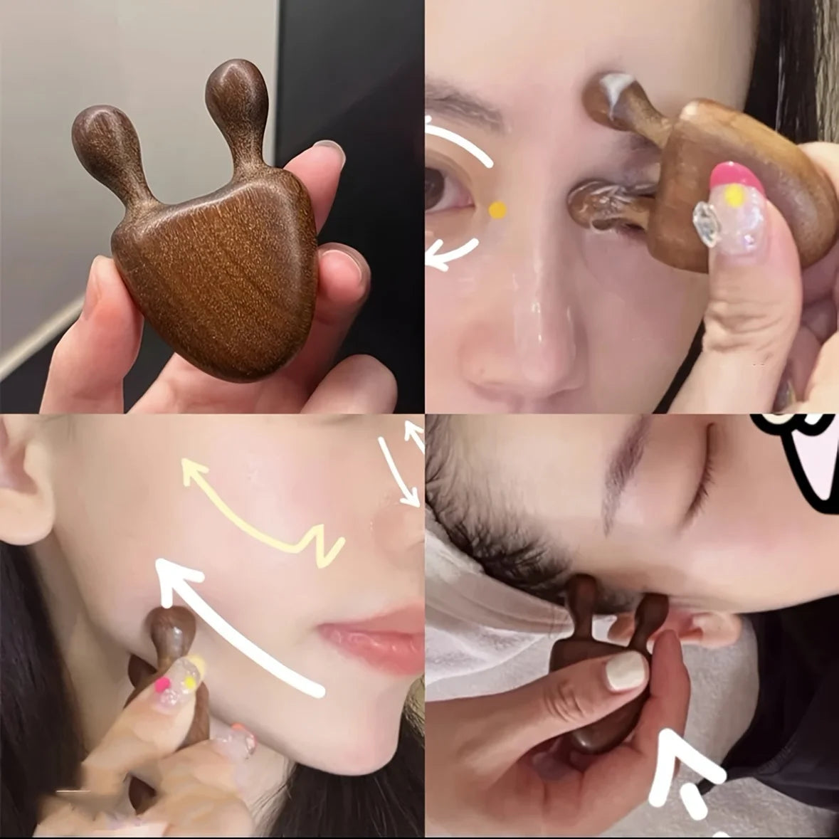 1/2pcs Sandalwood Face Massager Nose & Face Massager - Eye Relief Tool Snail Facial Meridian Massage