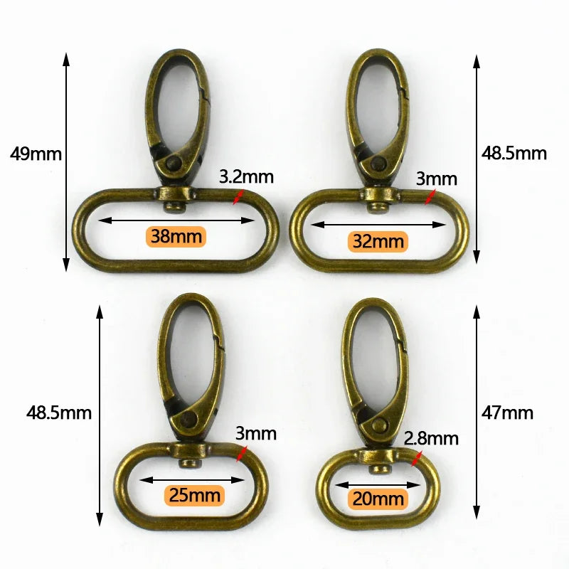5/10Pcs 20-38mm Metal Hook Buckle for Bag Strap Swivel Lobster Clasp Dog Collar Carabiner Clip KeyChain Fastener Accessories