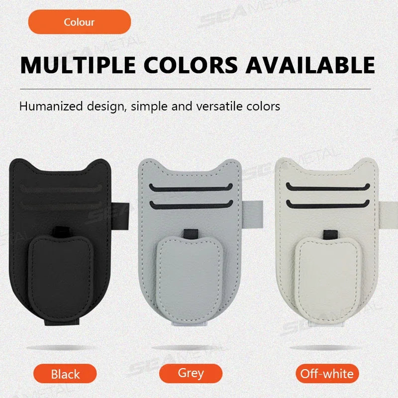 Car Sun Visor Glasses Holder Magnetic Sunglasses Clip Card Holder Storage Bag Scratch-Free Universal Eyeglasses Clip