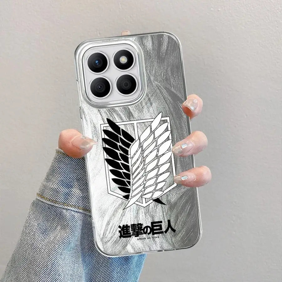 A-Attack On T-Titan Logo Case for Honor X8c X7b X9c 200 Pro X9a 200 400 Lite X8a X9b X8b Black Soft Shell