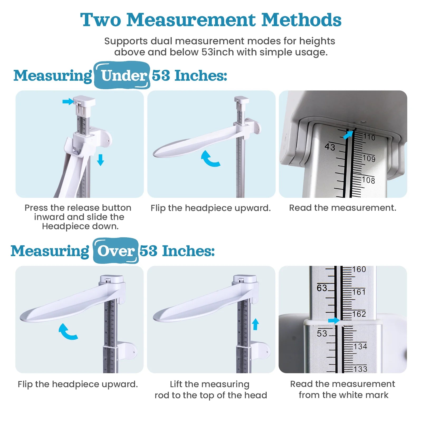 Wall Mount Height Measure Stadiometer 60-210cm High Accuracy  Height Ruler for Kids Adults Medical Clinic Home Use