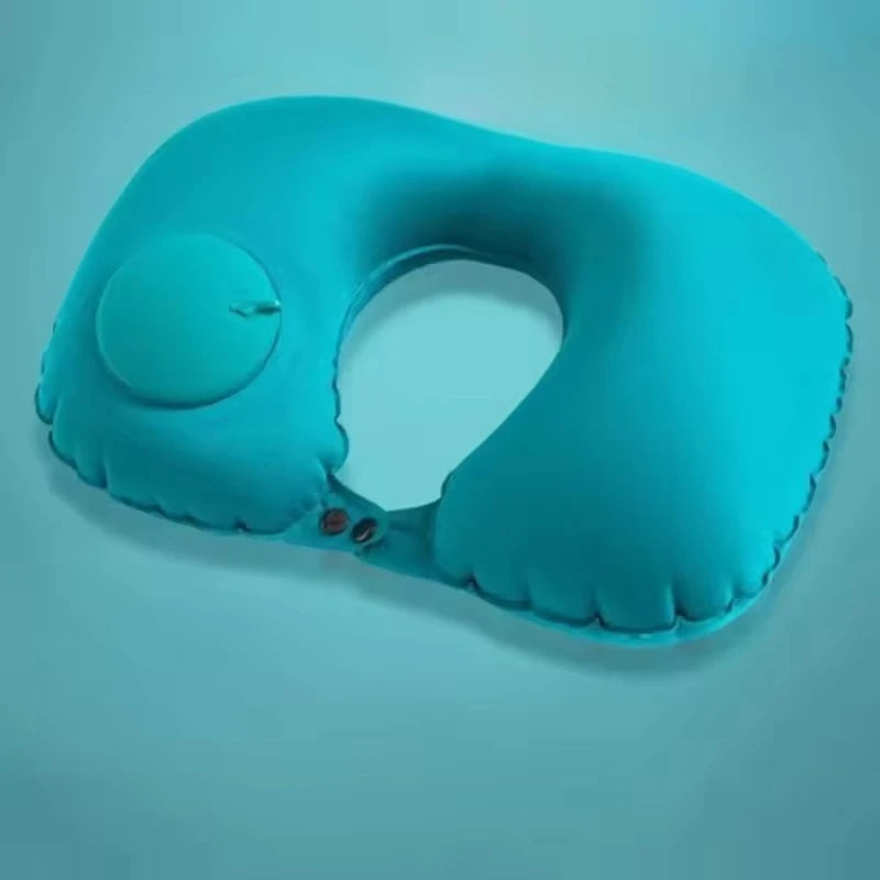 1pc Inflatable Pillow Portable Outdoor Travel Office Plane Support Pillow Outdoor Folding Pressure Rest Pillow