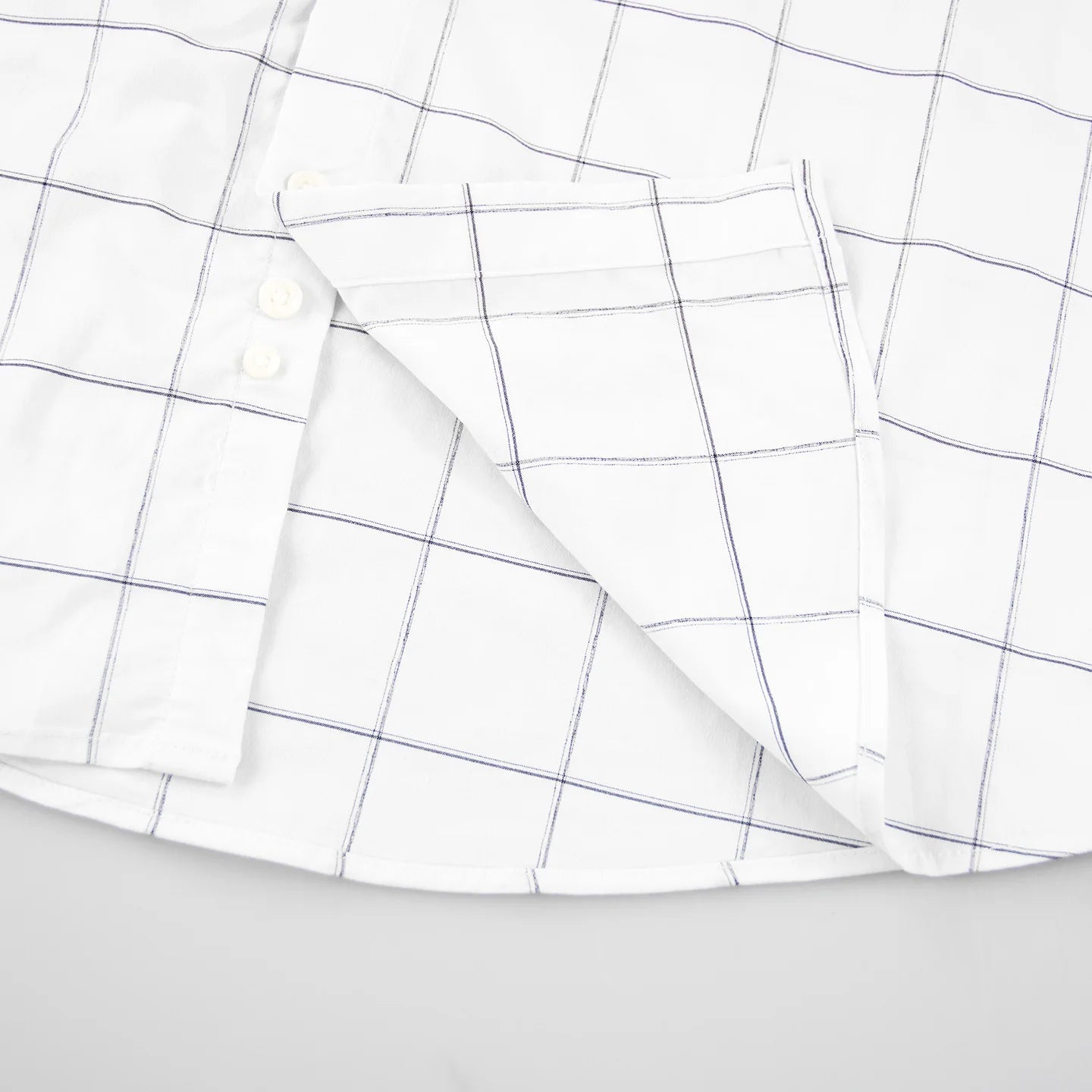 CH Men's White Plaid Long Sleeve Shirt Casual Business Button Down Lightweight Regular Fit Top Spring Autumn