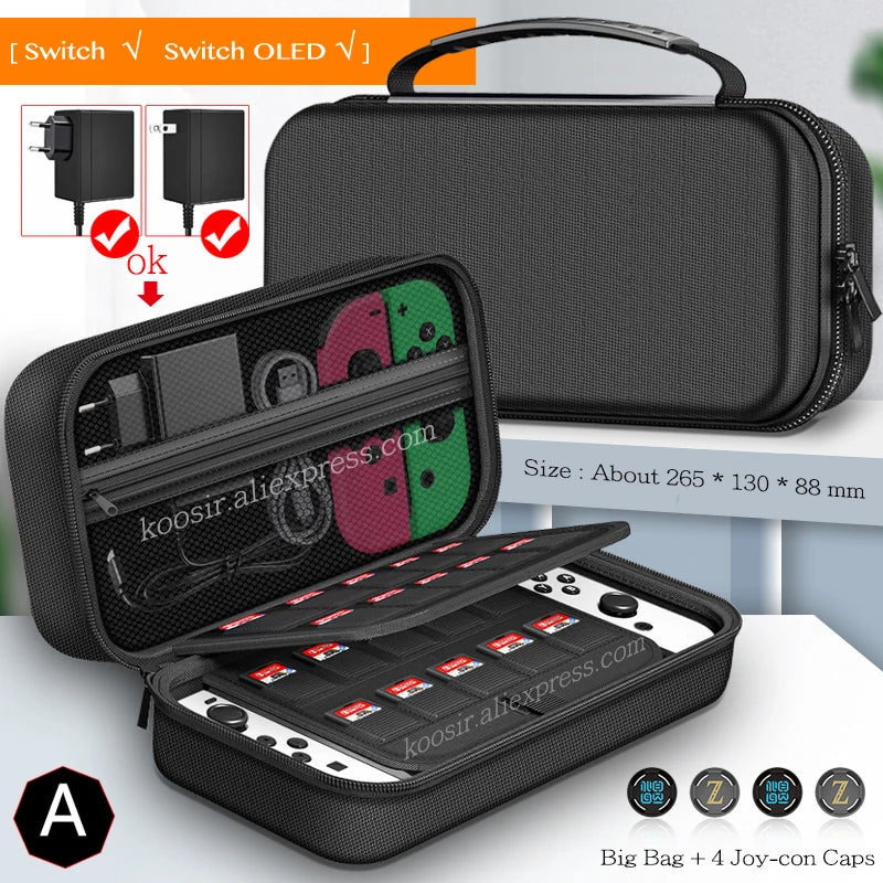 For Nintendo Switch OLED Oxford Cloth Storage Carrying Bag Premium Portable Protective Case Anti-Scratch Travel Handbag