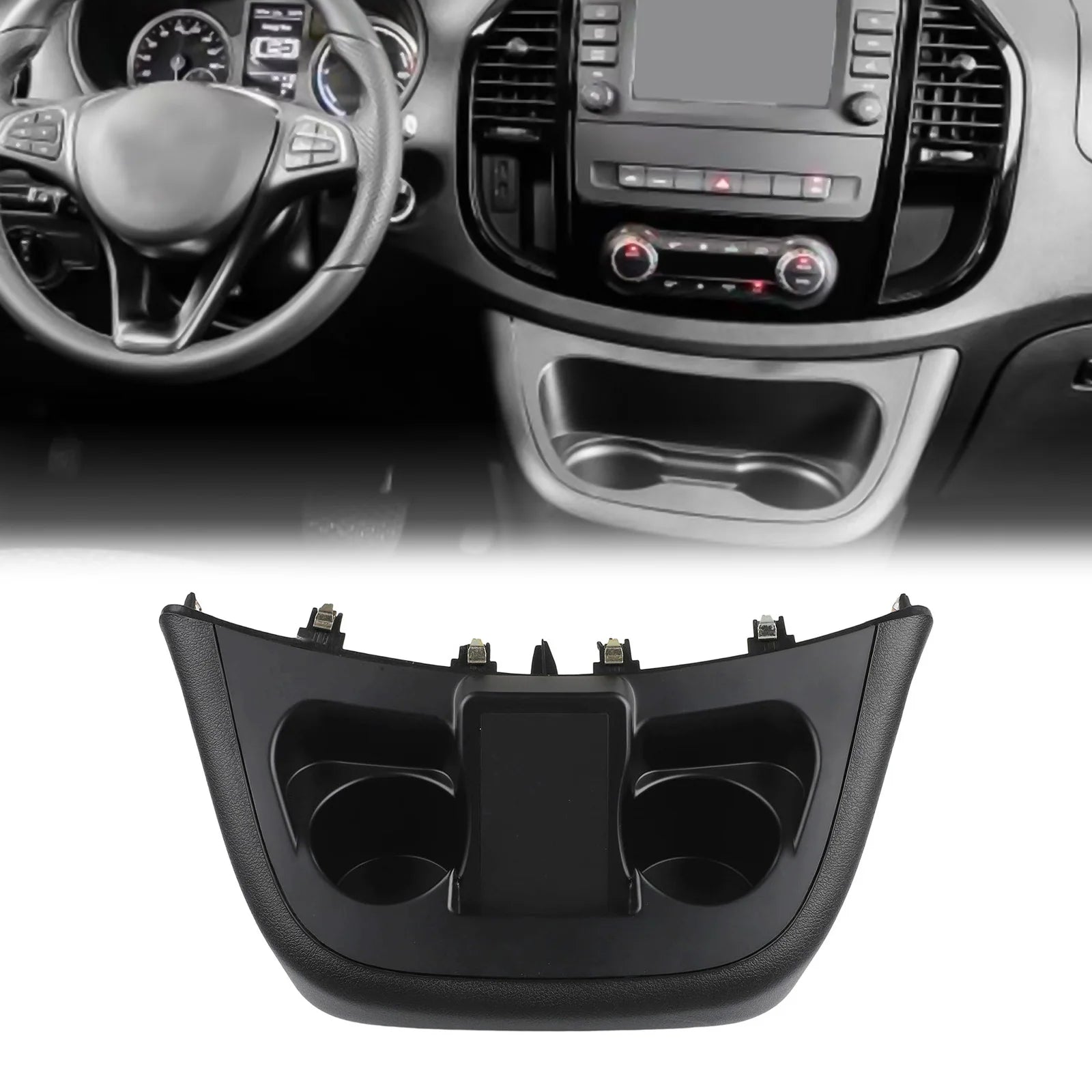 Car Central Control Water Cup Holder Panel Storage Box A44768008319051 For Mercedes Vito For Metris W447 2016-2023 Interior Part