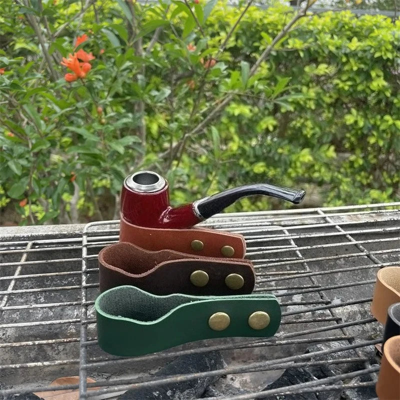 Leather Stand Rack Holder Rest for Tobacco Smoking Pipe for Smoking Pipes Exclusive Designed for Pipe Smokers cigar holder Gifts