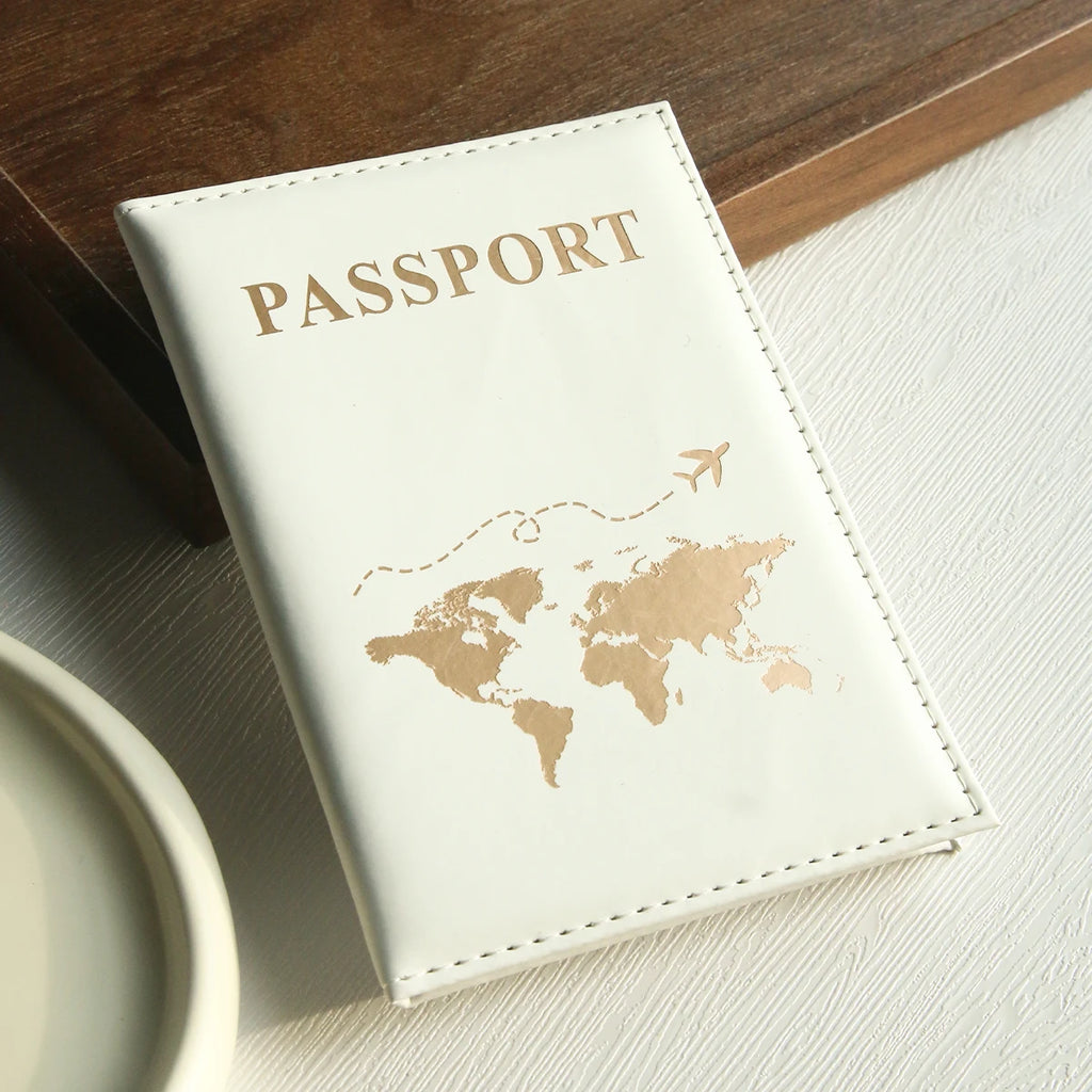 Passport Cover Passport Holder World Map Organizer Protective Card Case Credit Card Holder ID Document Passport Wallet