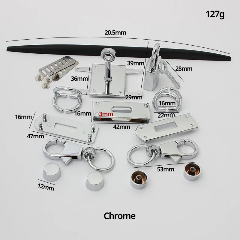 1Set Fashion Metal Bag Locks Clasp Bag Lcok Set For Handbags Purse Tote Closures Snap Clasps DIY Craft Hardware Bag Accessories
