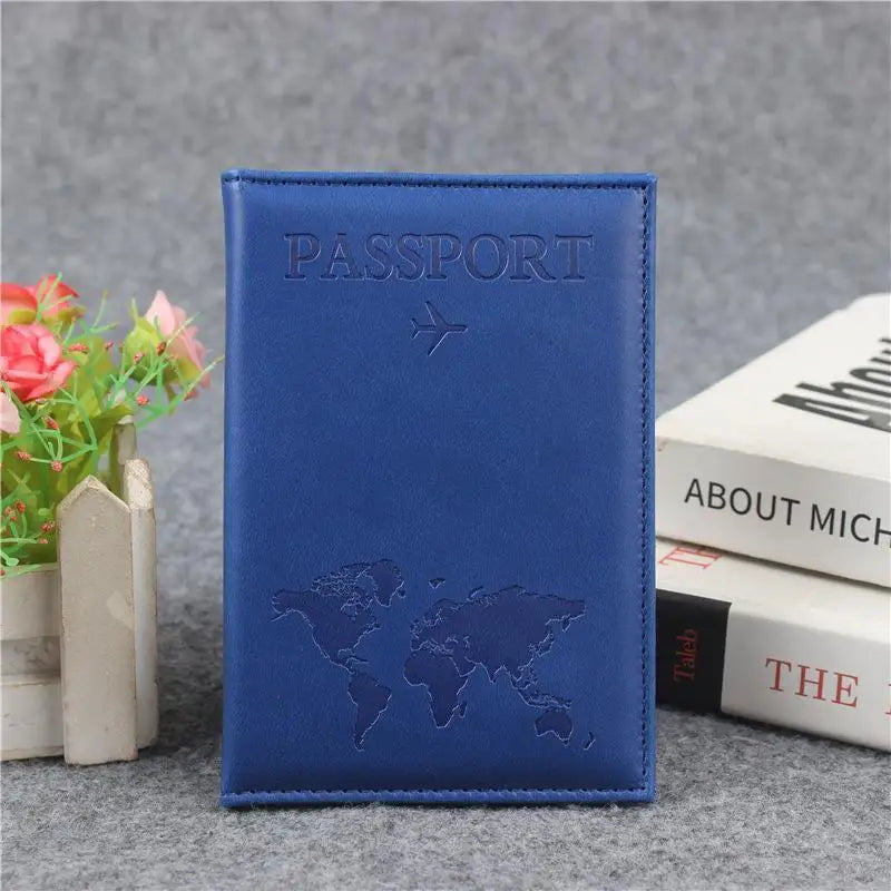 PU Leather Passport Cover Durable Portable Travel Document Holder for Men Women Summer Vacation 1PC
