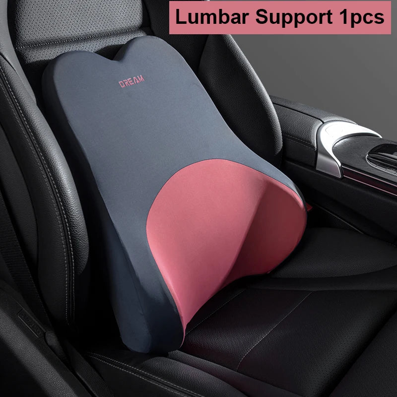 Car Lumbar Support Headrest Neck Pillow Support Universal Soft Neck Pillows Cushion Car Memory Foam Lumbar Pillow Back Support