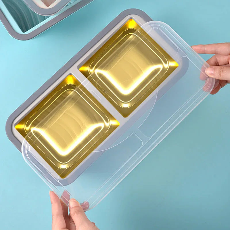 New Freeze Preservation Mold Giant Large Silicone Ice Cube Tray Mold with Lid Food Storage Container Baking Mold Kitchen Tools