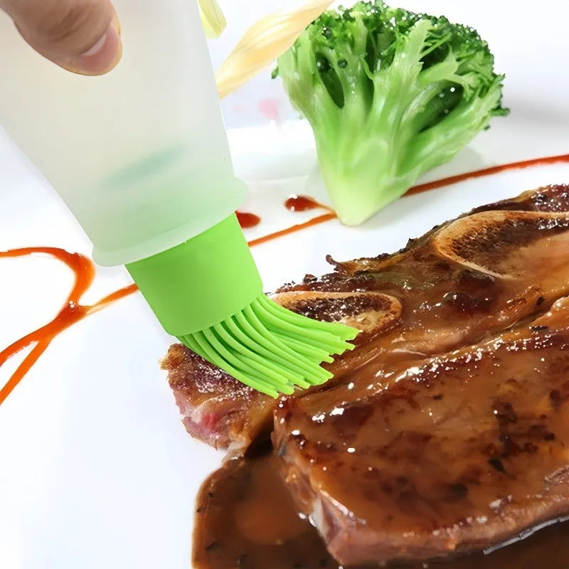 Silicone Oil Brush Bottle Detachable Brush Head   Barbecue Grill Oil Brush Kitchen Pastry Steak Baking Household Tools