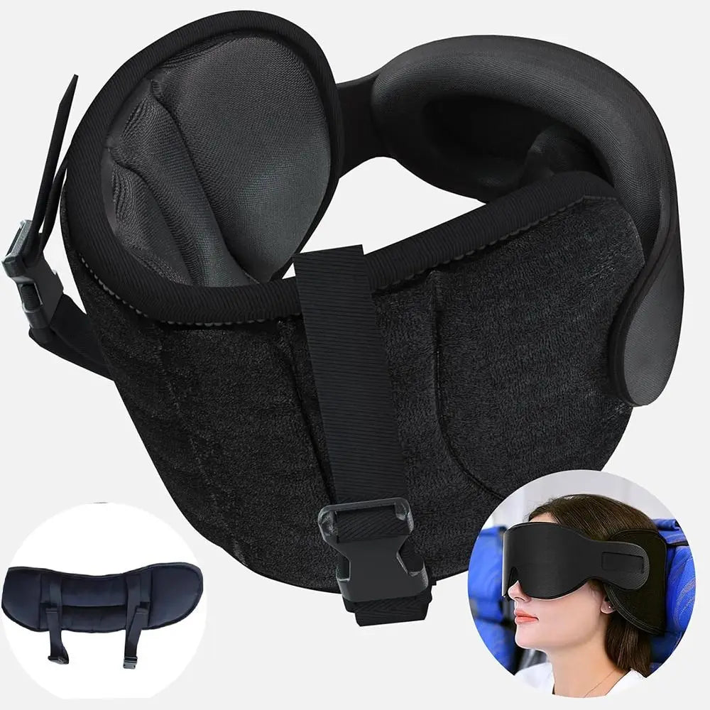3D Contoured Travel Pillow 100% Blackout Zero Eye Pressure Sleeping Mask Soft Adjustable Travel Accessories Airplane