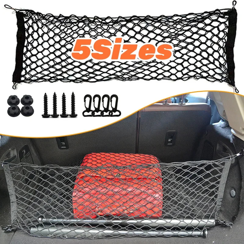 Car Trunk Elastic Stretchable Net Universal Luggage Cargo Storage Nylon Mesh Nets Car Organizer Car Interior Mesh Network Pocket