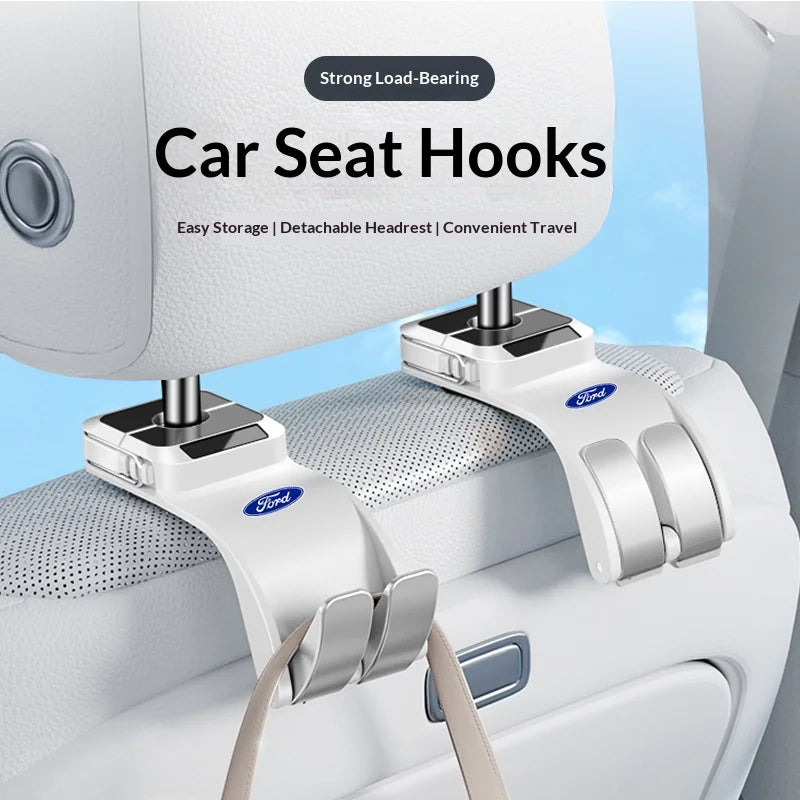For Ford Mondeo Focus Explorer Escape Kuga Everest Bronco F-150 Ranger Transit Car Seat Back Storage Hook