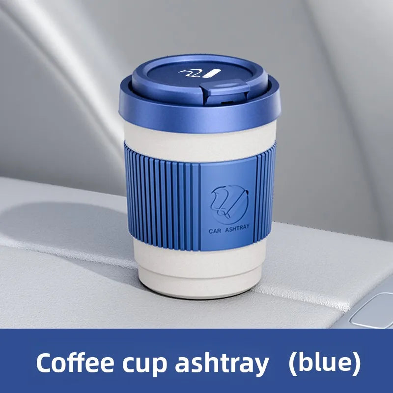Car Ashtray Car Garbag Can with Led Light with Cover Creative Personality Covered Car Inside The Car Multi-function Car Supplie