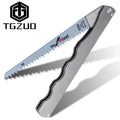 Folding Hand Saw Titanium Handle Carbon Steel Blade Multifunctional Outdoor Camping Saw Logging Saw For Garden Pruner Tools Tree