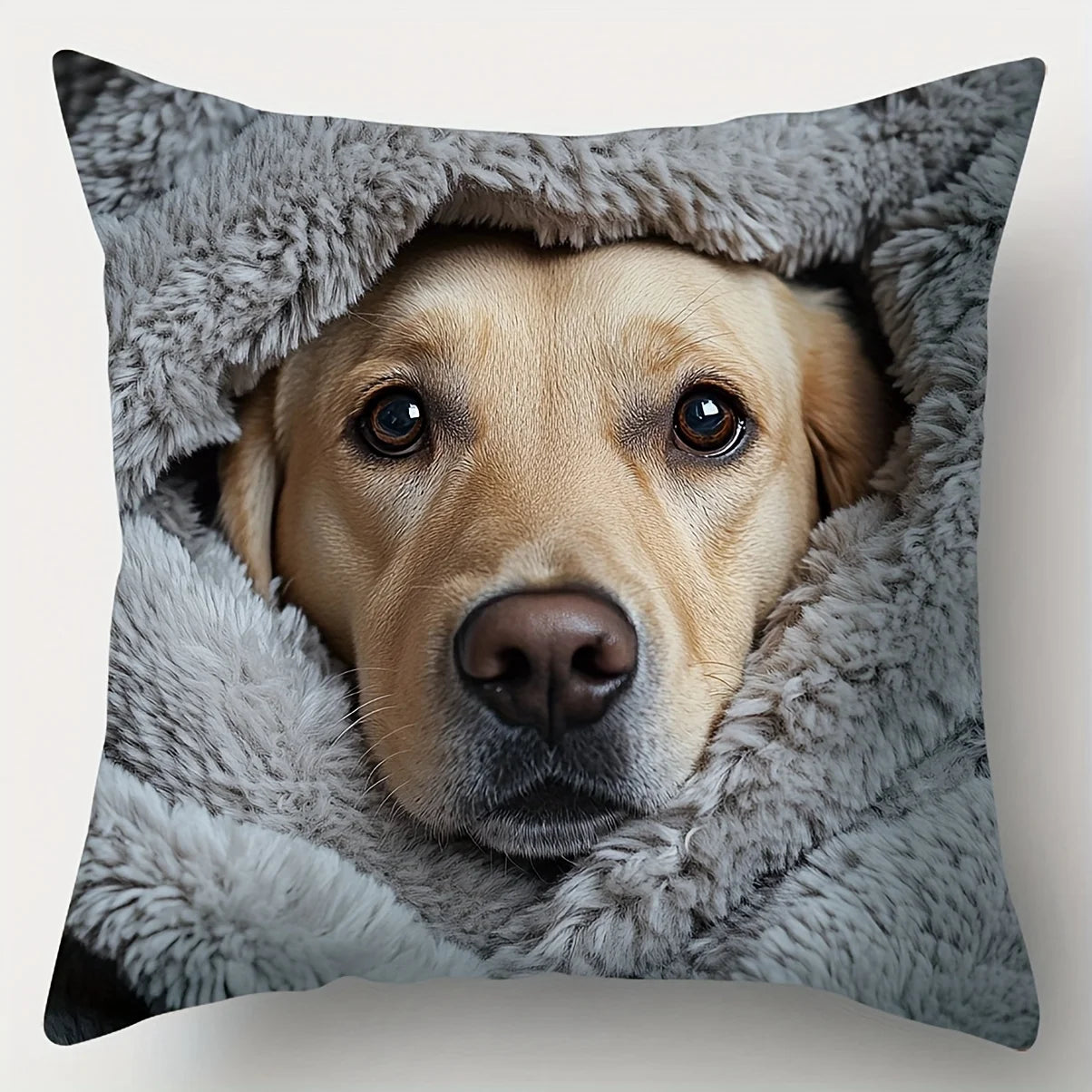 4-piece printed pillowcase set, Labrador theme pattern, relaxed vibe, perfect for dog lovers as home decor. Insert not included