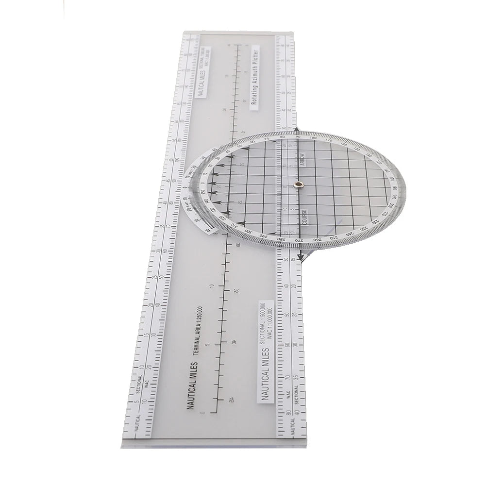 1pc Plotter Aviation Slide Ruler Aerial Plotter Azimuth Rotation Slide Ruler Navigation Engineering Ruler Flight Computer