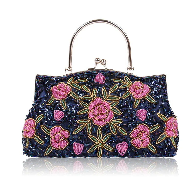 2023 New Women Retro Handbag Luxury Evening Clutch Bag Embroidered Design Ladies Wedding Evening Party Handbag Dinner Bag