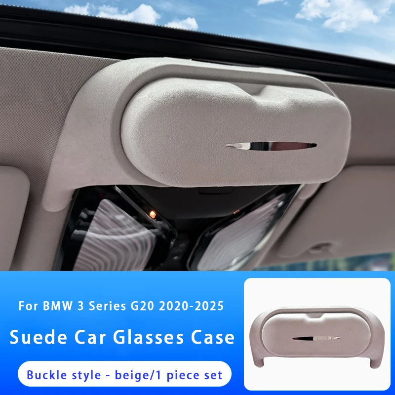 Car Sunglasses Holder Suede Glasses Case Sunglasses Storage Box For BMW 3 5 Series X1 X3 X5 X6 X7 G20 G45 G60 G05 G06 G07 U11