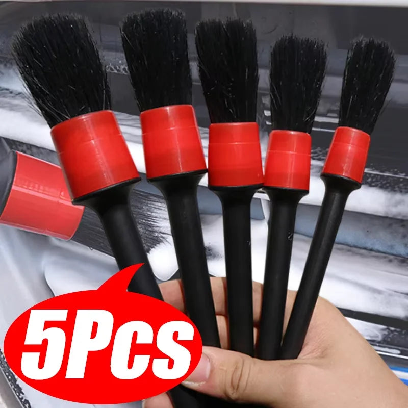 5PCs Car Brush Car Soft Hair Cleaning Detail Brush Instrument Panel Air Outlet Wheel Brush Interior Cleaning Beauty Tool