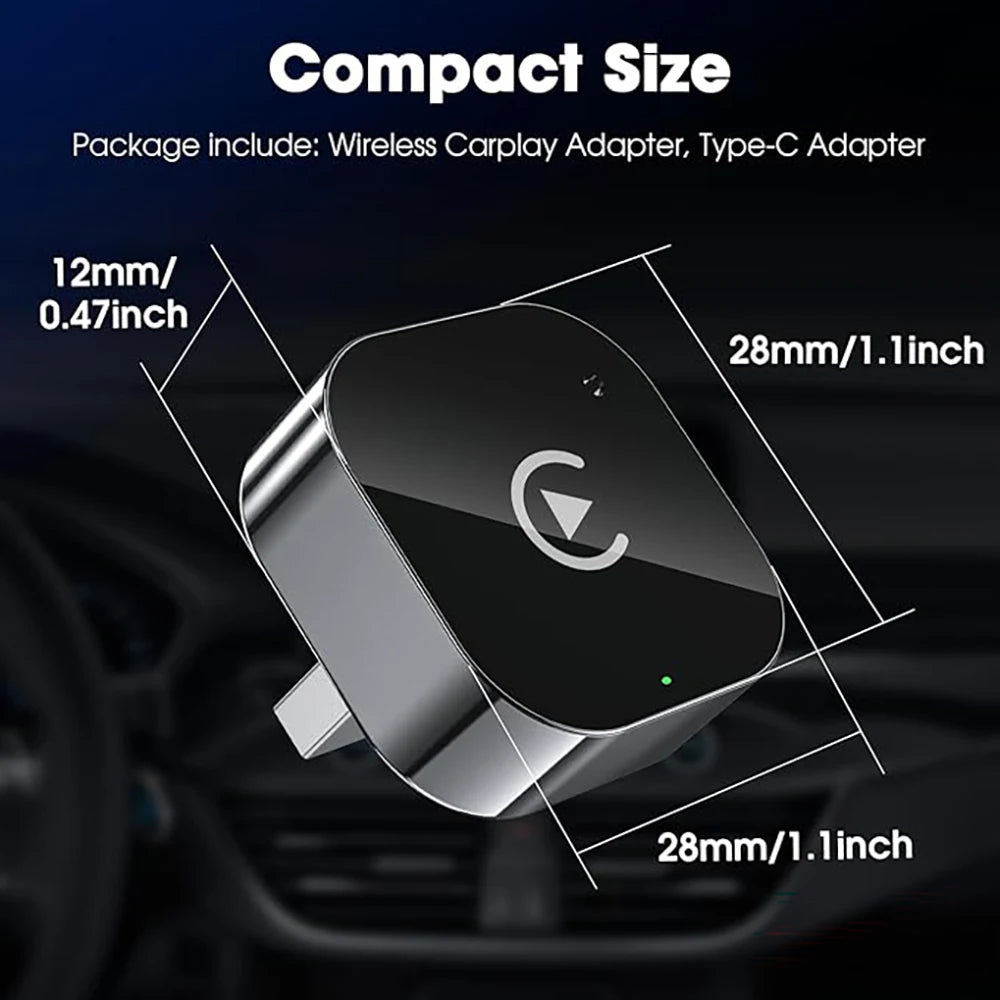 Wireless Carplay Adapter & Android Auto 2026 Upgrade Wired CarPlay to Wireless,2-in-1 Mini USB Design with Fast Stable Connectio