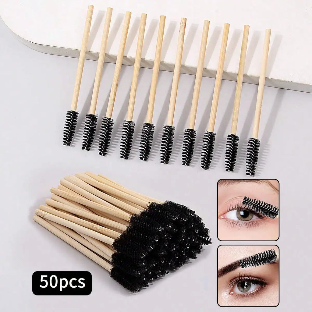 50pcs Reusable Crystal Rod Eyelash Brush Eyelash Comb Eyebrow Comb Eyelash Curl Spiral Multi Purpose Portable Makeup Brush