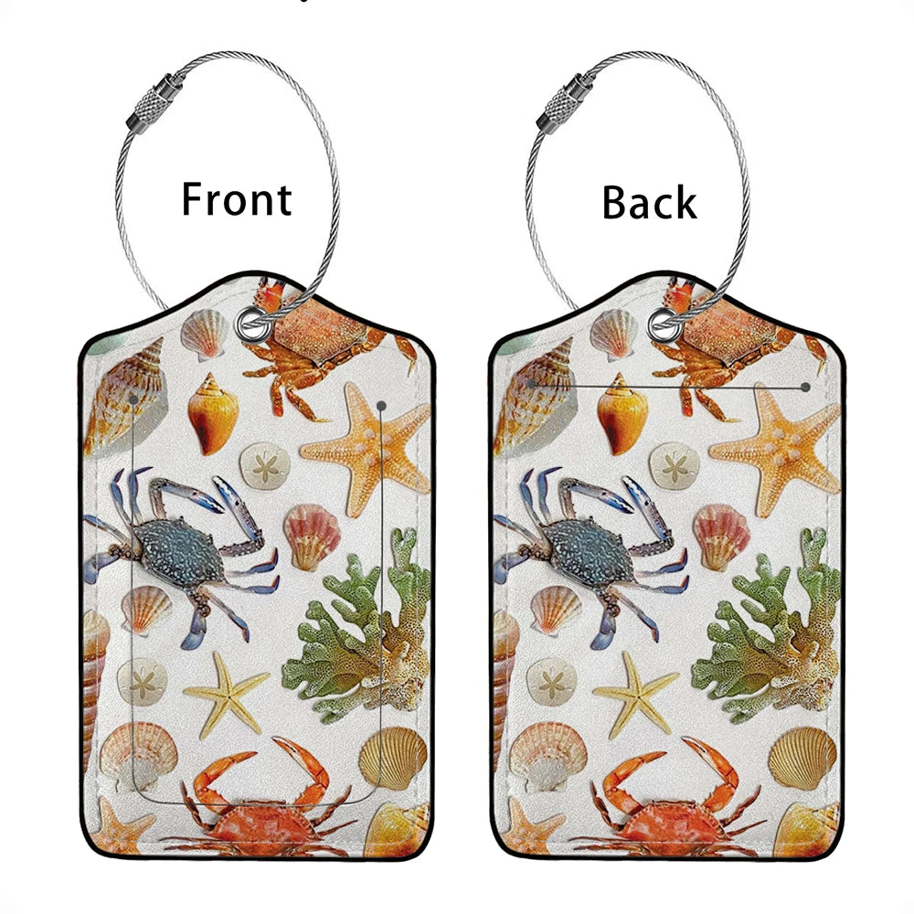 HOT SALE Cute animals Leather Business Luggage Tag Suitcase Address Label Luggage Boarding Case Label Name ID Address Clip