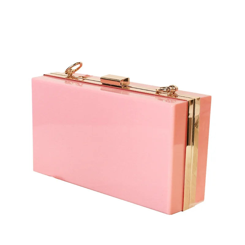 New Acrylic Transparent Women Clutch Bag Chain Luxury Brand Women Messenger Bag Evening Bags Handbag Chain Shoulder Bag