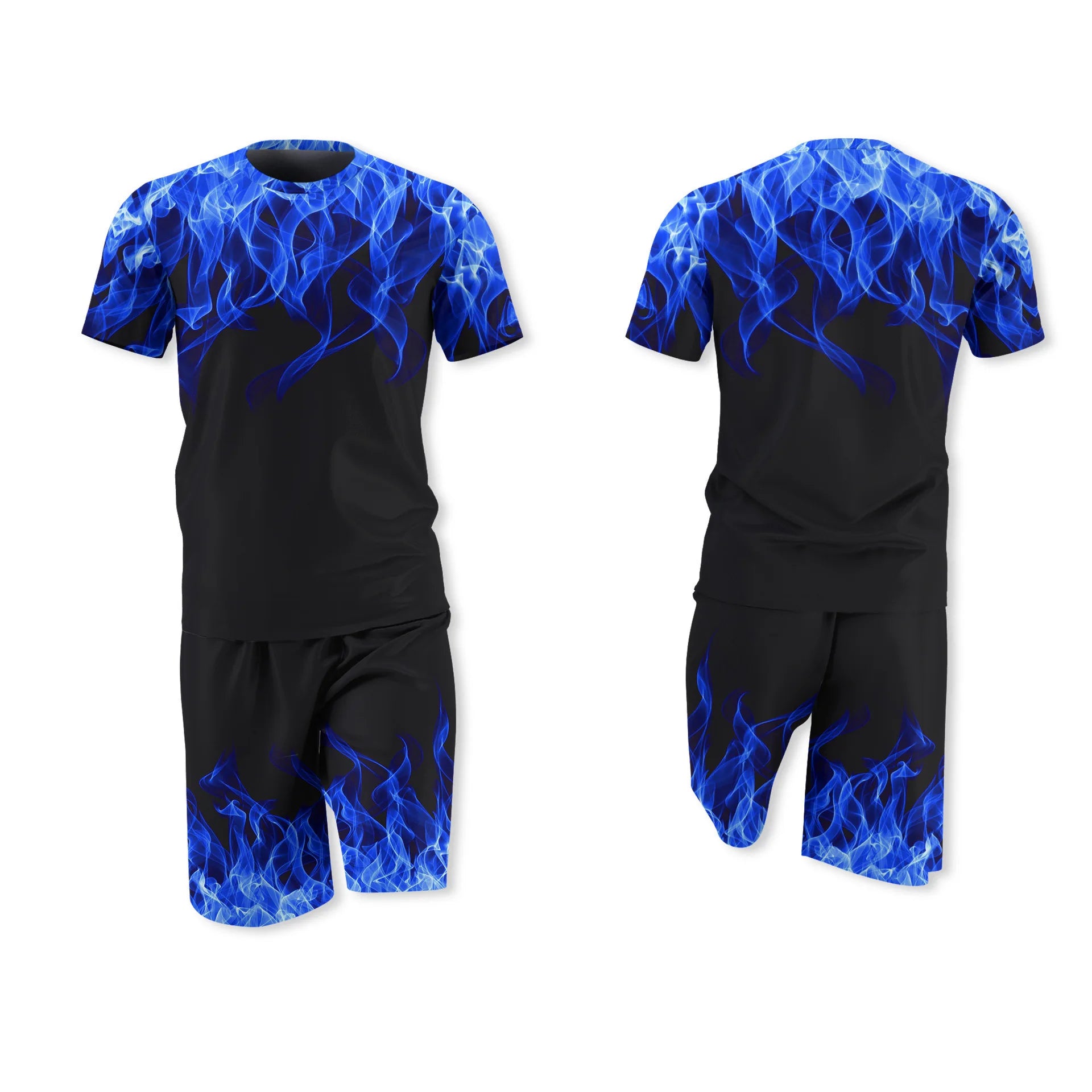 Summer Colorful Flame 3D Print Tracksuits Men Women Casual Short Sleeve T-Shirt Shorts Sets 2pcs Sportswear Suits Man's Clothing