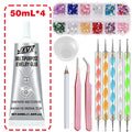 JXVX B7000 Jewelry Glue for Rhinestones,Flexible Super Glue Gel with Precision Tip Multi Function Clear Gem Glue Fabric Adhesive for Cloth Metal Stone Bead Jewelry Making Wood Glass 4pcs.