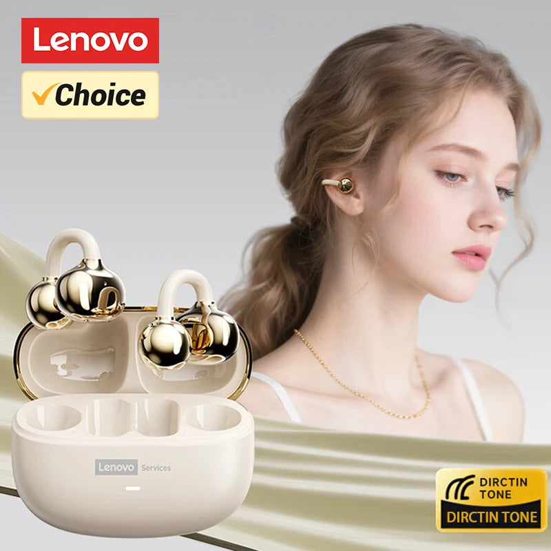 Choice Lenovo LE302 OWS Ear Clip Earphones Wireless Bluetooth 6.0 Headset HD Call Earbuds Low Latency Gaming Headphones New
