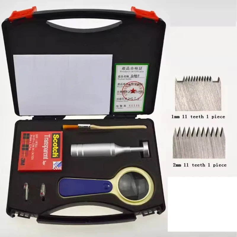 Cross-Cut Adhesion Tester Kit with 1mm/2mm Blades Magnifier Handle Brush And Tape for Material Science And Engineering