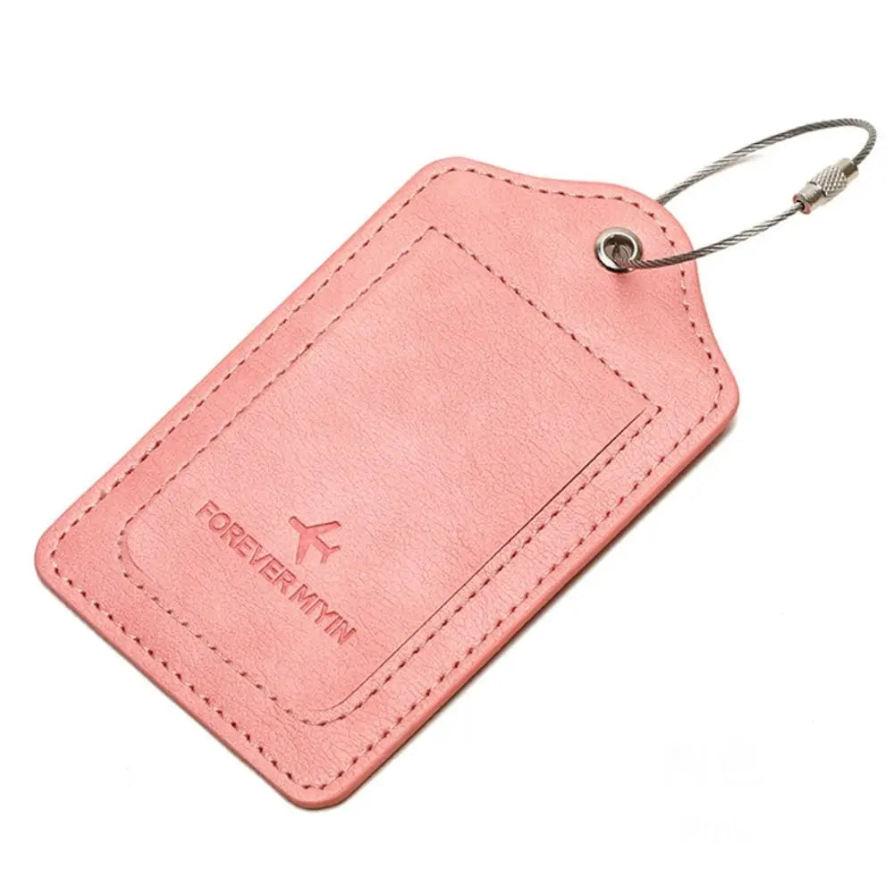 Women Man Anti Loss Wire Rope Loop Leather Luggage Tags Privacy Protection Cover Versatile Baggage Tag Waterproof Boarding Pass