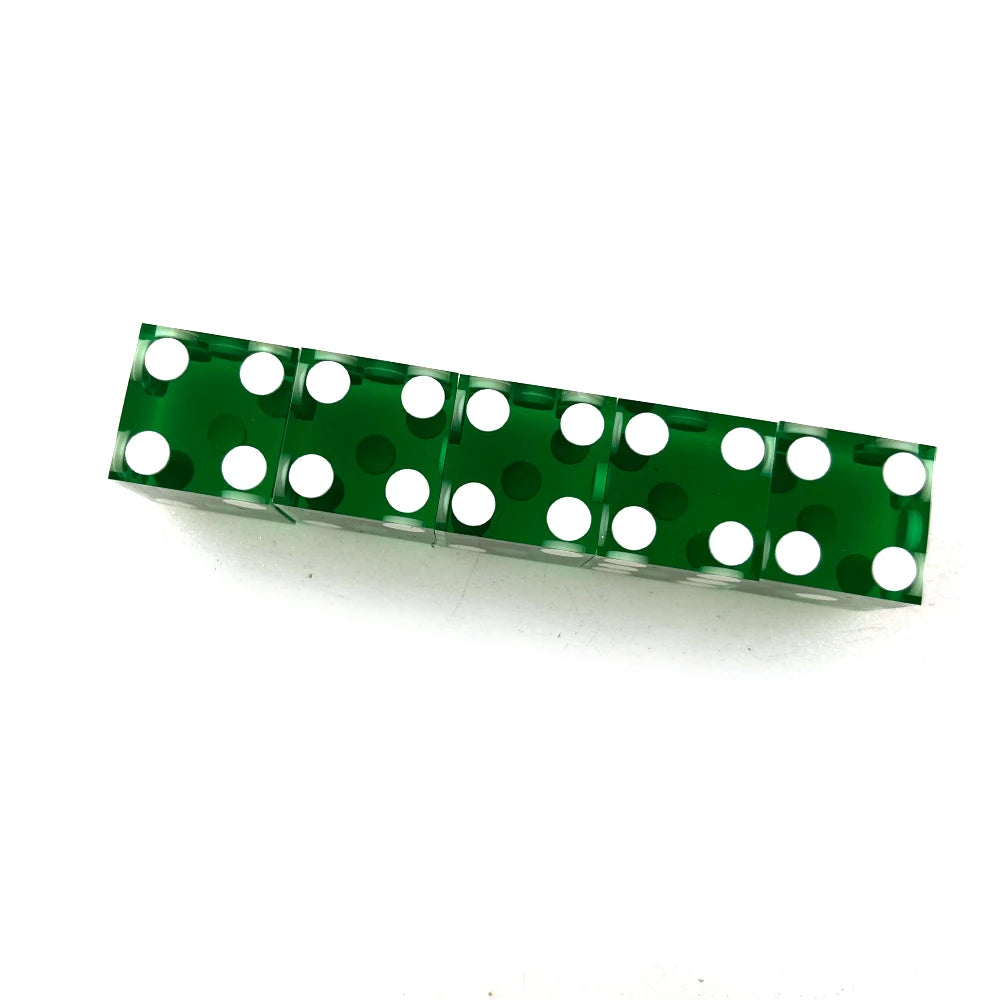 5pcs Precision Dice 19MM High-grade Acrylic TransparentSix Sided D6 Casino Sharp Straight Corners