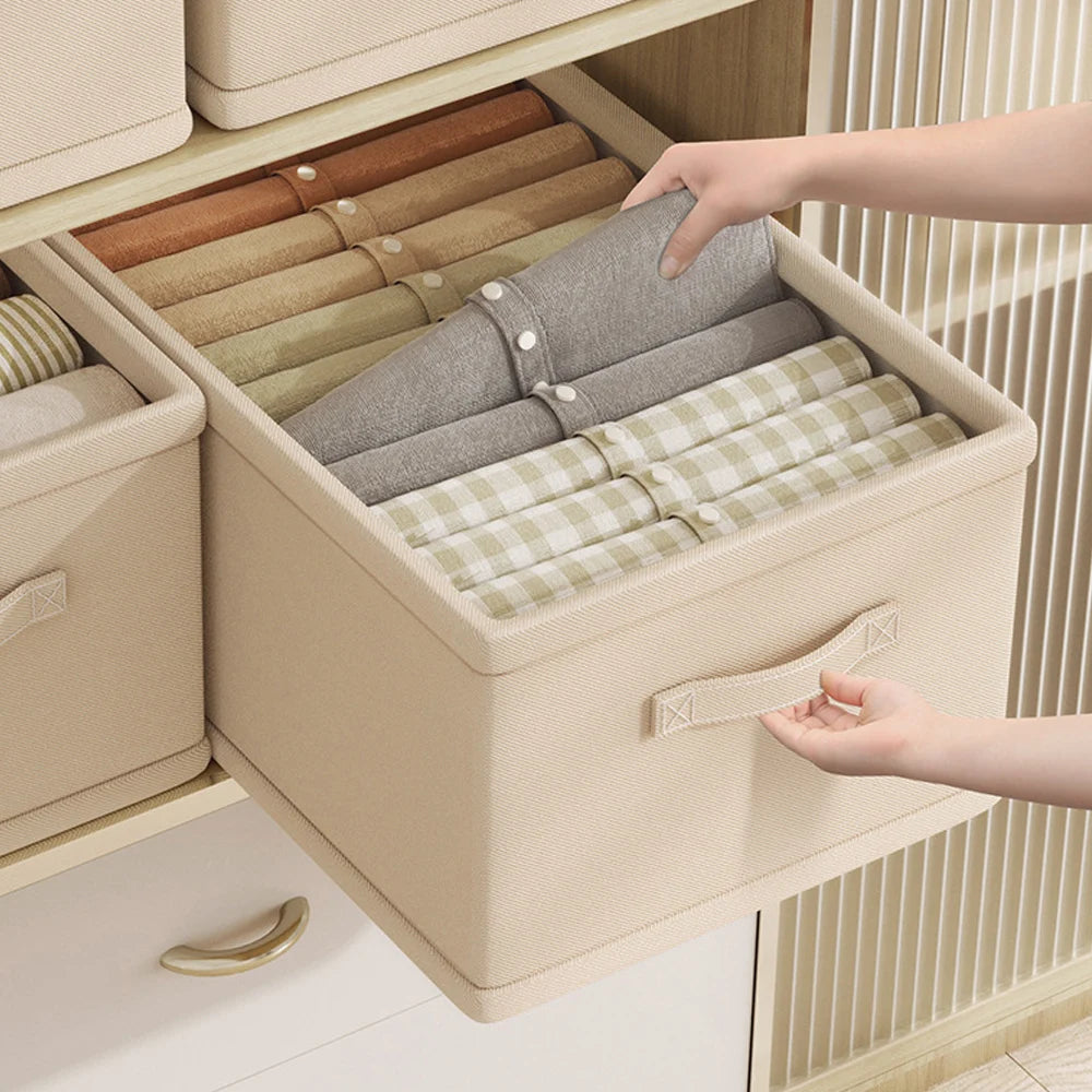 Foldable Trouser Storage Box with PP Board Large Capacity Drawer Clothes Pant Jeans Storage Box Wardrobe Clothes Storage Organiz