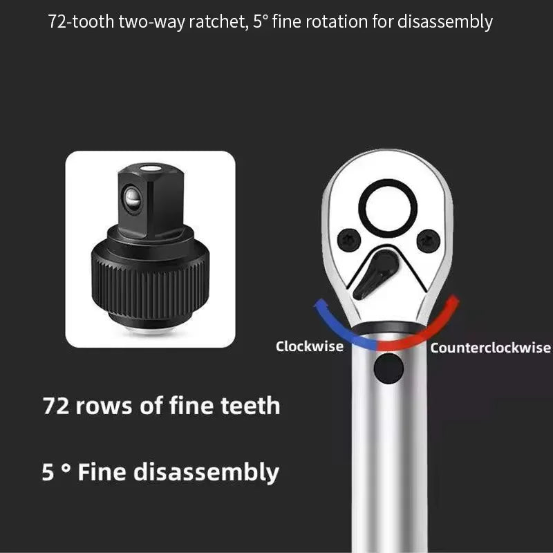 16PCS Bike Torque Wrench Set 1-25Nm Pre-set Precision Ratchet Tool for Road Bicycle Small Flywheel Repair with Case