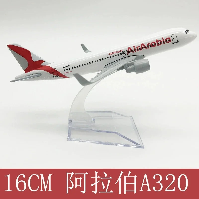 Toy 16CM A320 Series Aircraft Model Diecast Alloy Airplane ﻿320 1/400 Scale With Plane Base Adult Children Gift