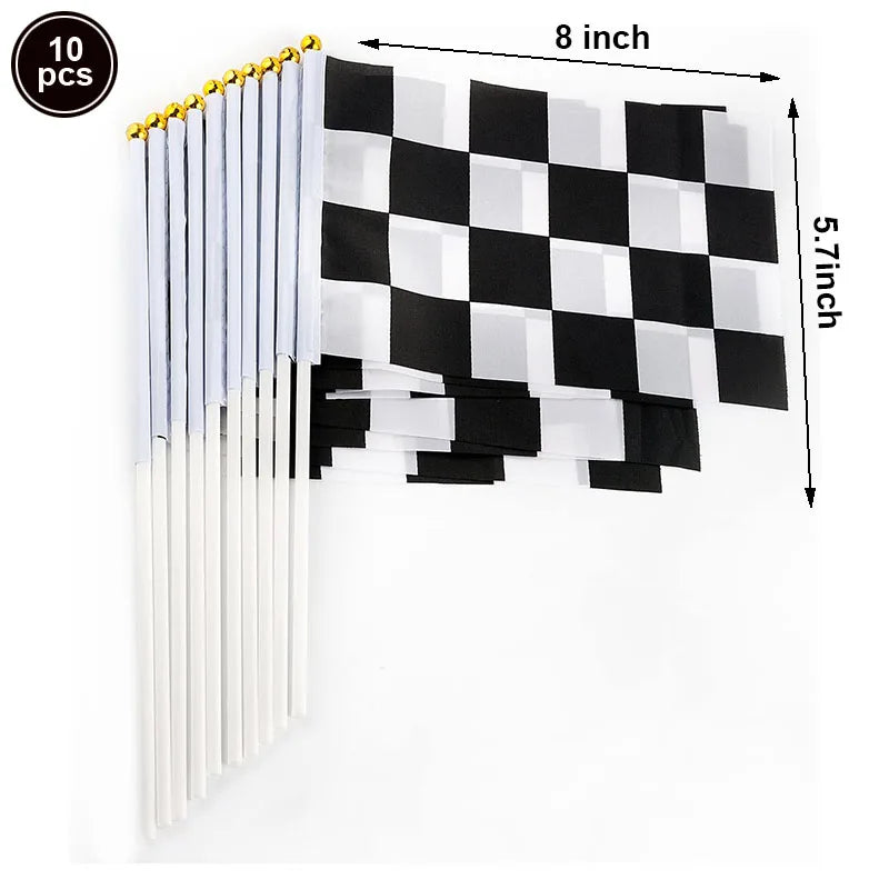 Race Car Theme Tablecloths Black White Checkered Rectangular Plastic Table Cover Racing Car Birthday Party Decorations Supplies