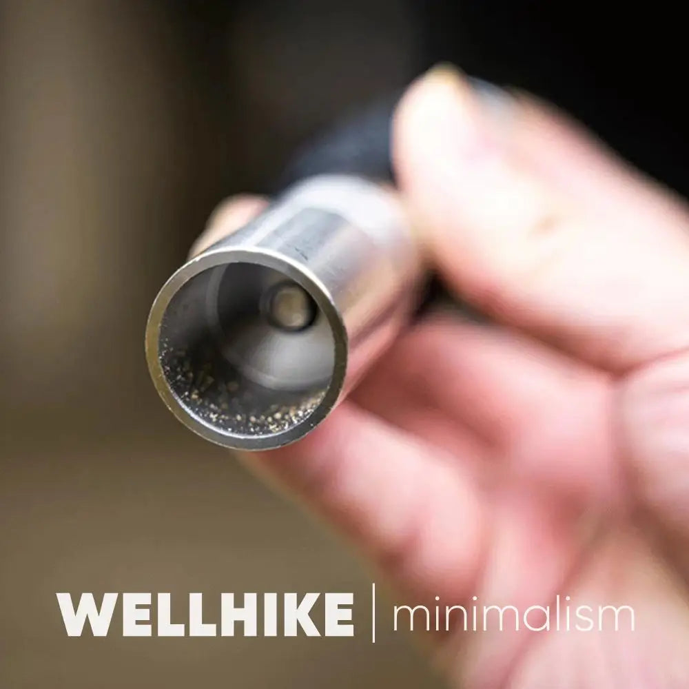 WELLHIKE Thumb Push Pepper Mill Stainless Steel Manual Pepper Mill One Hand Operation Thumb Press Grinder Home Kitchen Tools