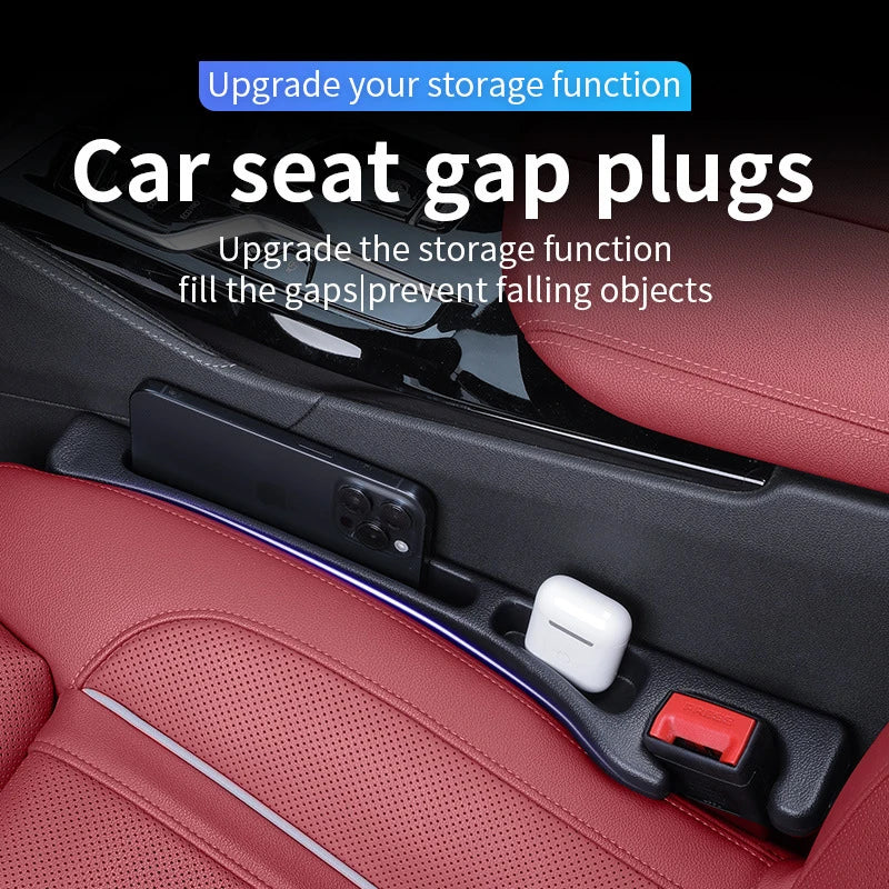2 Pieces Car Seat Gap Filler Storage Bag Universal Fit No-Drop Side Gap Filler with Storage Slot And Hook for Vehicle Seat Gap S