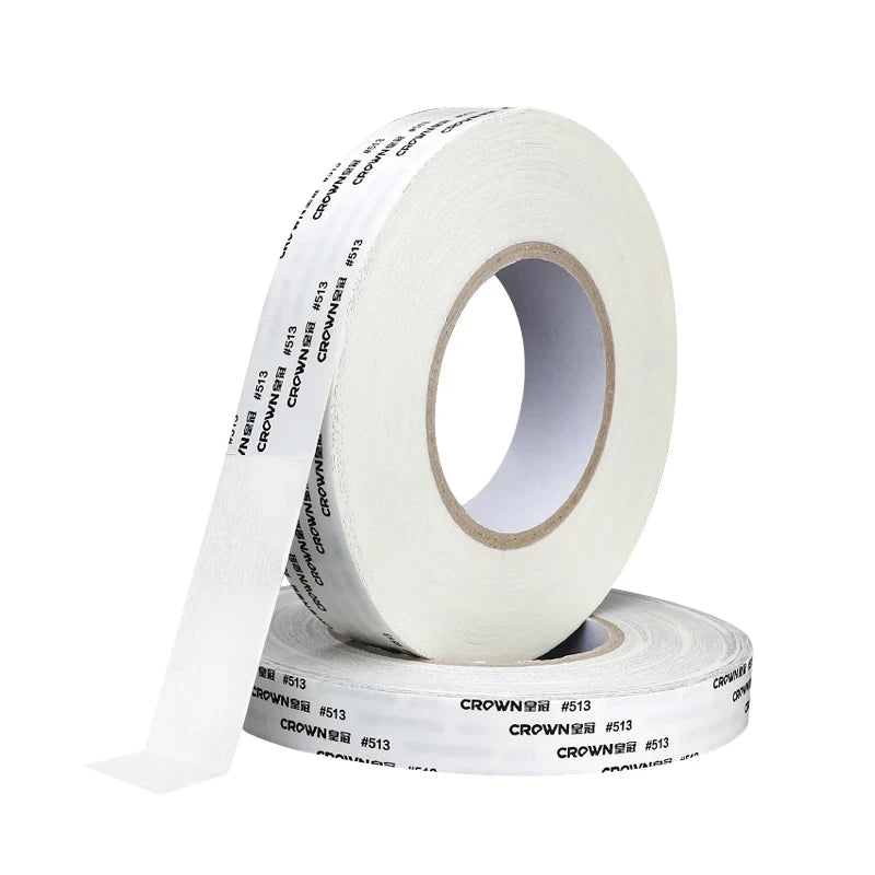 Crown 513 Double-Sided Tape High-Temperature Resistant Non-Woven Cotton Paper Transparent Adhesive Tape with High Viscosity