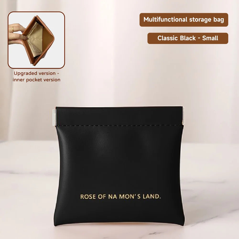 Fashion Multifunctional Storage Bag With Automatic Closure Wired Headphone PU Coin Purse Mini Portable Lipstick And Makeup Bag