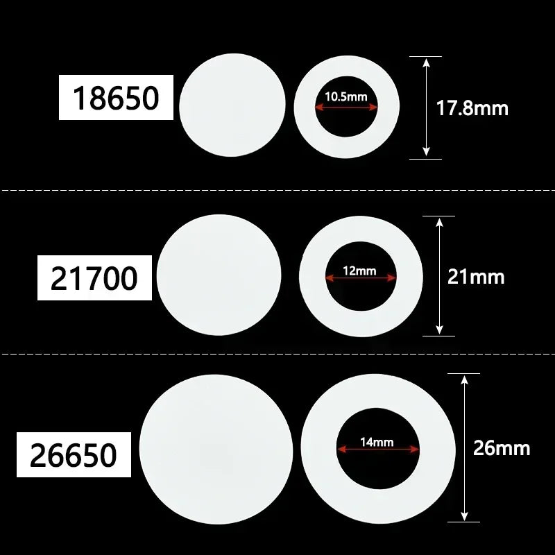 18650 21700 26650 White Insulation Gasket Li-ion Battery Pack Cell Barley Adhesive Paper Glue Fish Electrode Insulated Pads