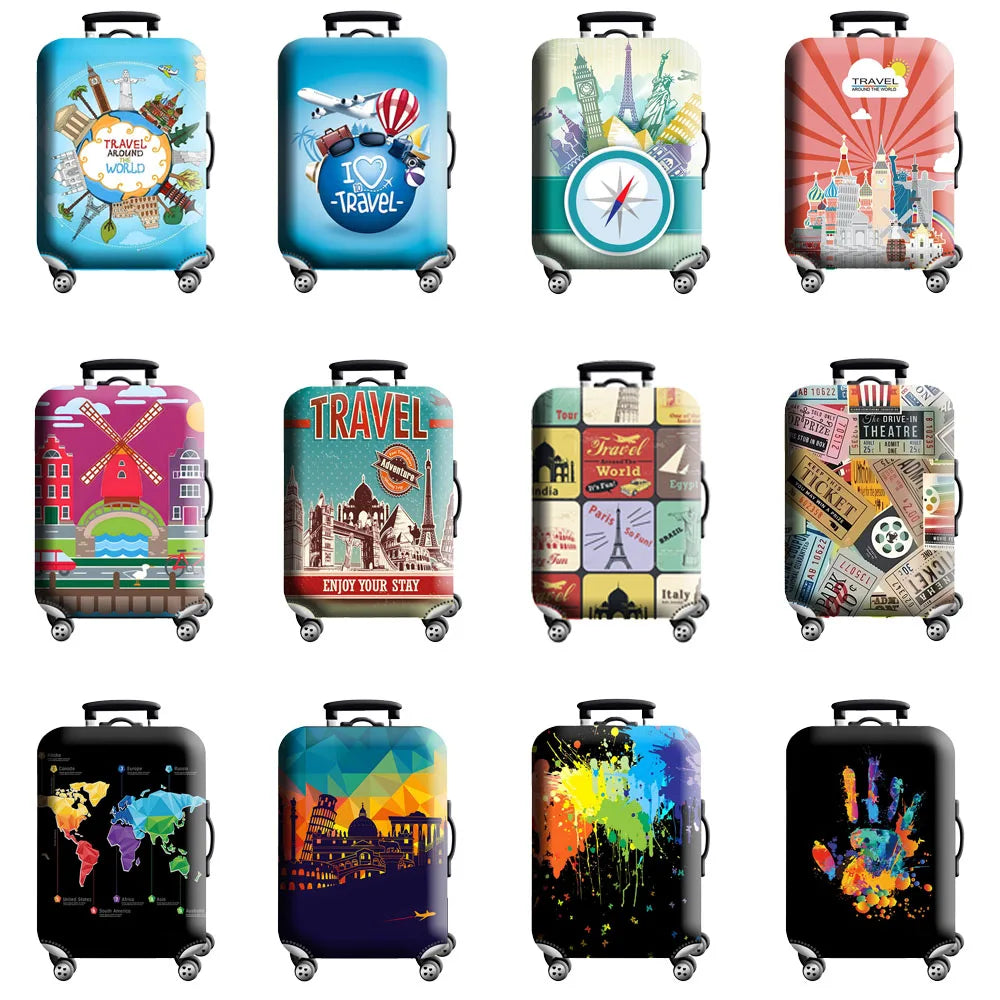 Thick Elastic Luggage Protective Cover Zipper Suit For 18-32 inch Bag Suitcase Covers Trolley Cover Travel Practical Accessories