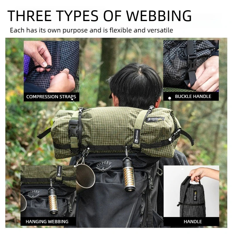 Ultralight Dyneema Backpack Top Lid Waterproof Expansion Pouch Multifunctional External Storage Bag for Hiking & Mountaineering