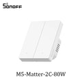 SONOFF M5 Matter Smart Wall Switch 80/86 Type Push Button Switch 1/2/3 Gang Switch Frame Work with Alexa Google Apple Home Alice